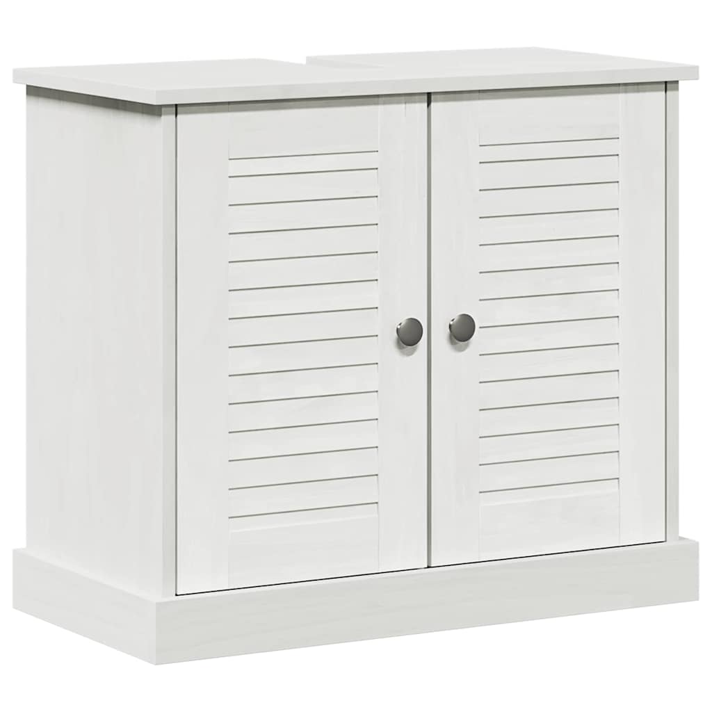 Set di mobili per il bagno 3 pcs Bianco Antico Pino massello