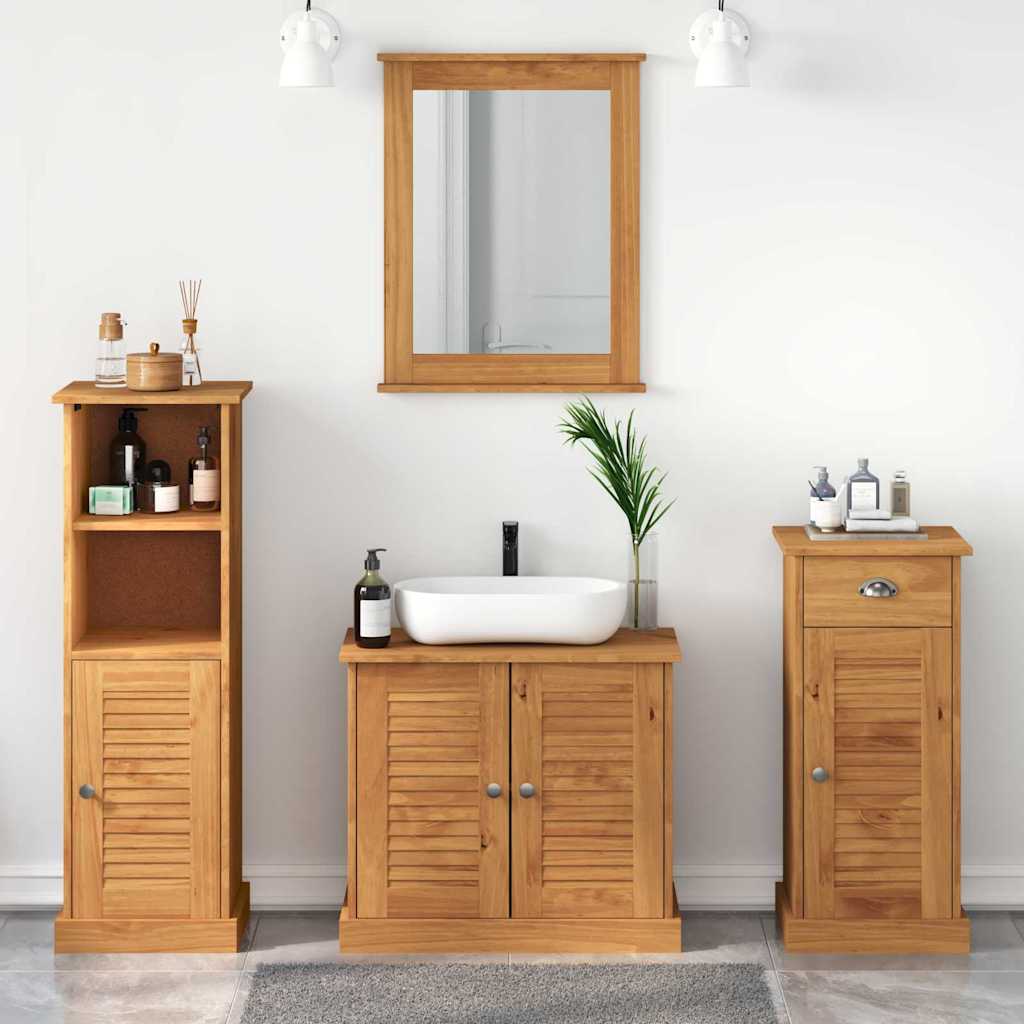 Set di mobili per il bagno con porta VIGO 4 pcs Marrone miele
