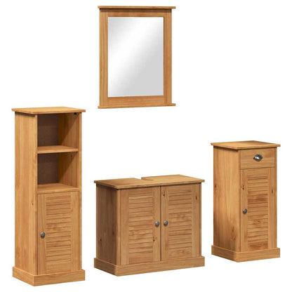 Set di mobili per il bagno con porta VIGO 4 pcs Marrone miele