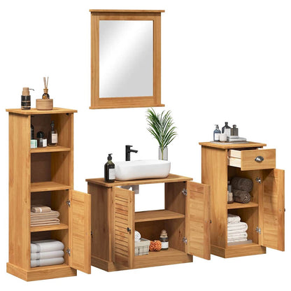 Set di mobili per il bagno con porta VIGO 4 pcs Marrone miele