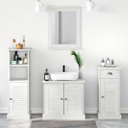 Set di mobili per il bagno 4 pcs Bianco Antico Pino massello