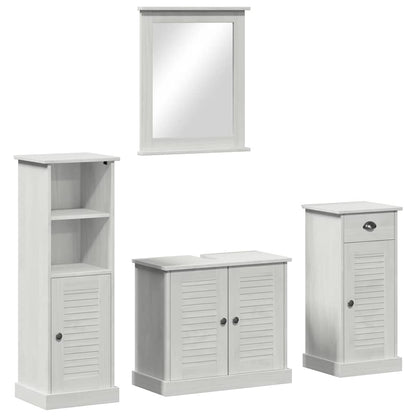Set di mobili per il bagno 4 pcs Bianco Antico Pino massello