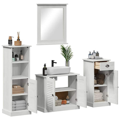 Set di mobili per il bagno 4 pcs Bianco Antico Pino massello