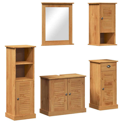 Set di mobili per il bagno con porta VIGO 5 pcs Marrone miele