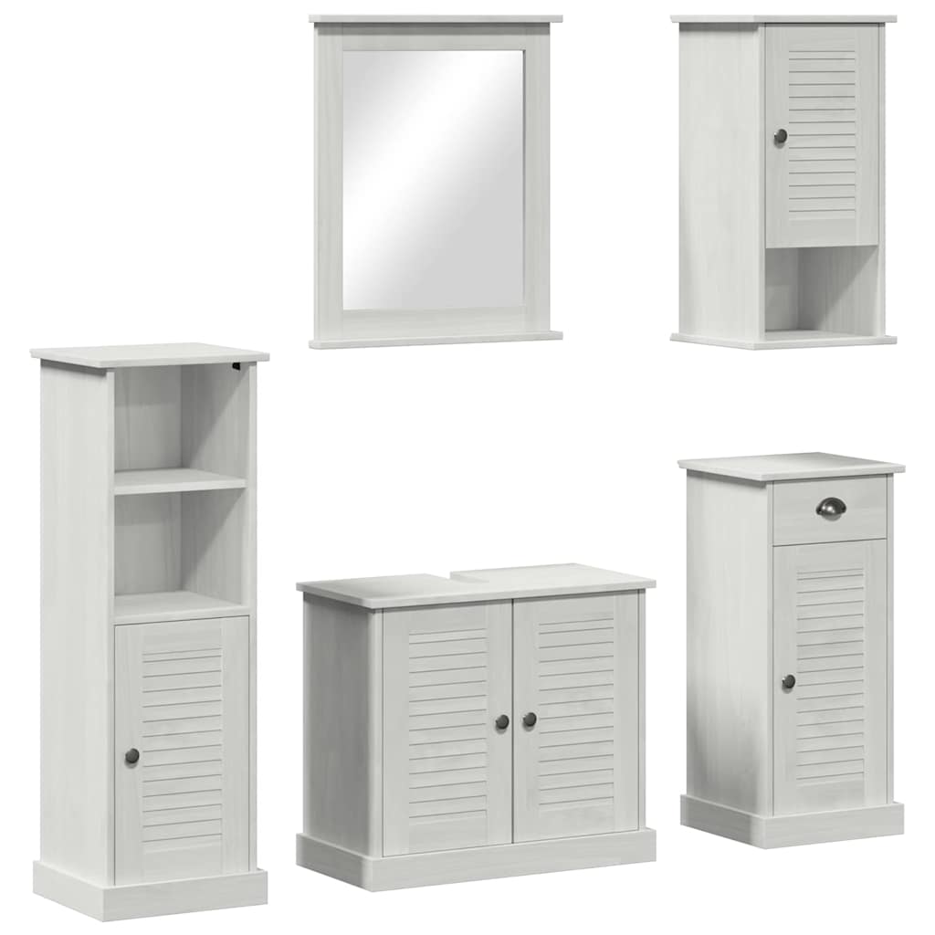 Set di mobili per il bagno con porta VIGO 5 pcs Bianco Antico