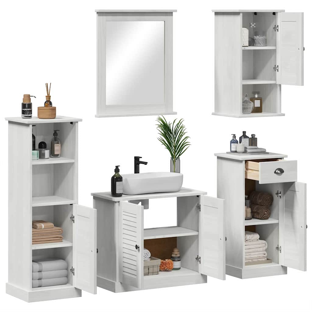 Set di mobili per il bagno con porta VIGO 5 pcs Bianco Antico