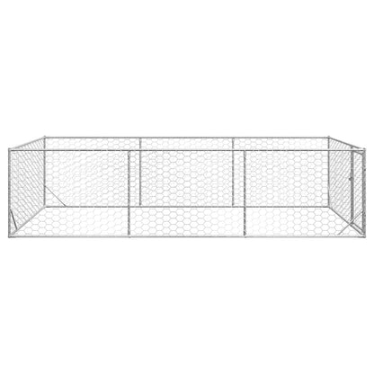 Cuccia per Cani da Esterno con Porta 2x4x1 m Acciaio Zincato