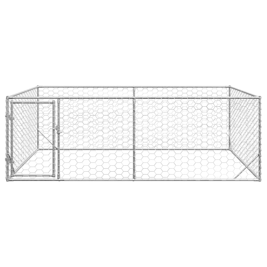 Cuccia per Cani da Esterno con Porta 3x2x1 m Acciaio Zincato