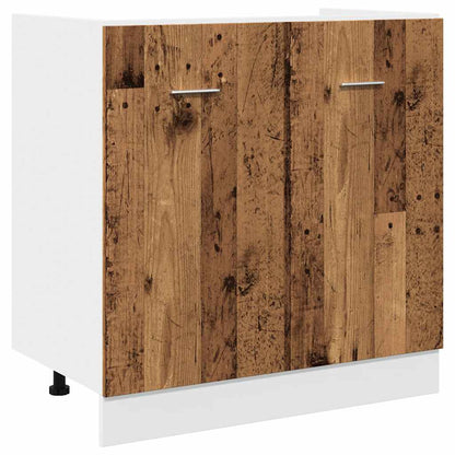 Set di Mobili da Cucina 7 pz Lyon Legno Antico in Truciolato