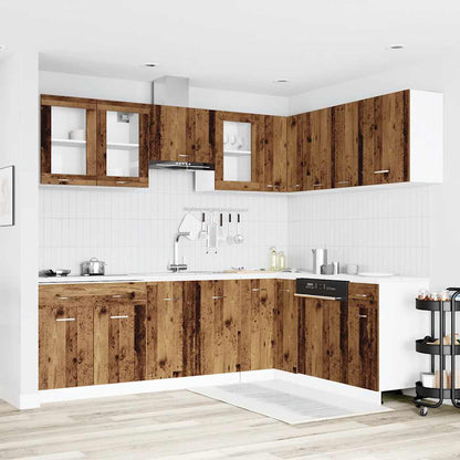 Set di Mobili da Cucina 11 pz Lyon Legno Antico in Truciolato