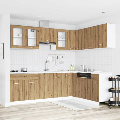 Set di Mobili da Cucina 11 pz Lyon Rovere Artigianale Truciolato