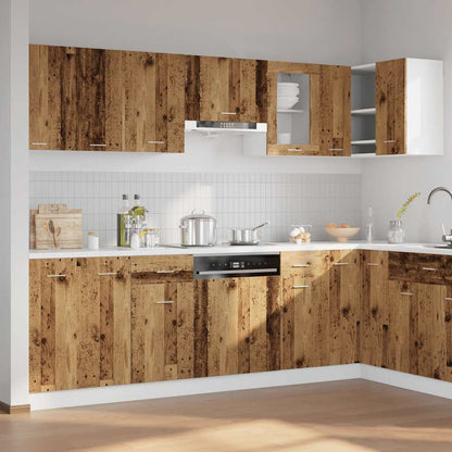 Set di Mobili da Cucina 11 pz Lyon Legno Antico in Truciolato