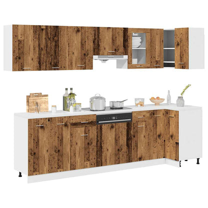 Set di Mobili da Cucina 11 pz Lyon Legno Antico in Truciolato