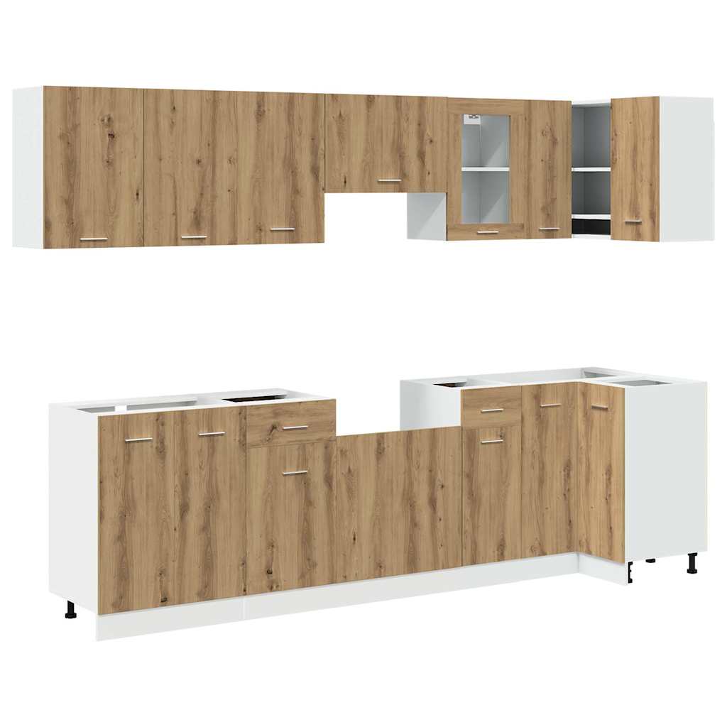 Set di Mobili da Cucina 11 pz Lyon Rovere Artigianale Truciolato