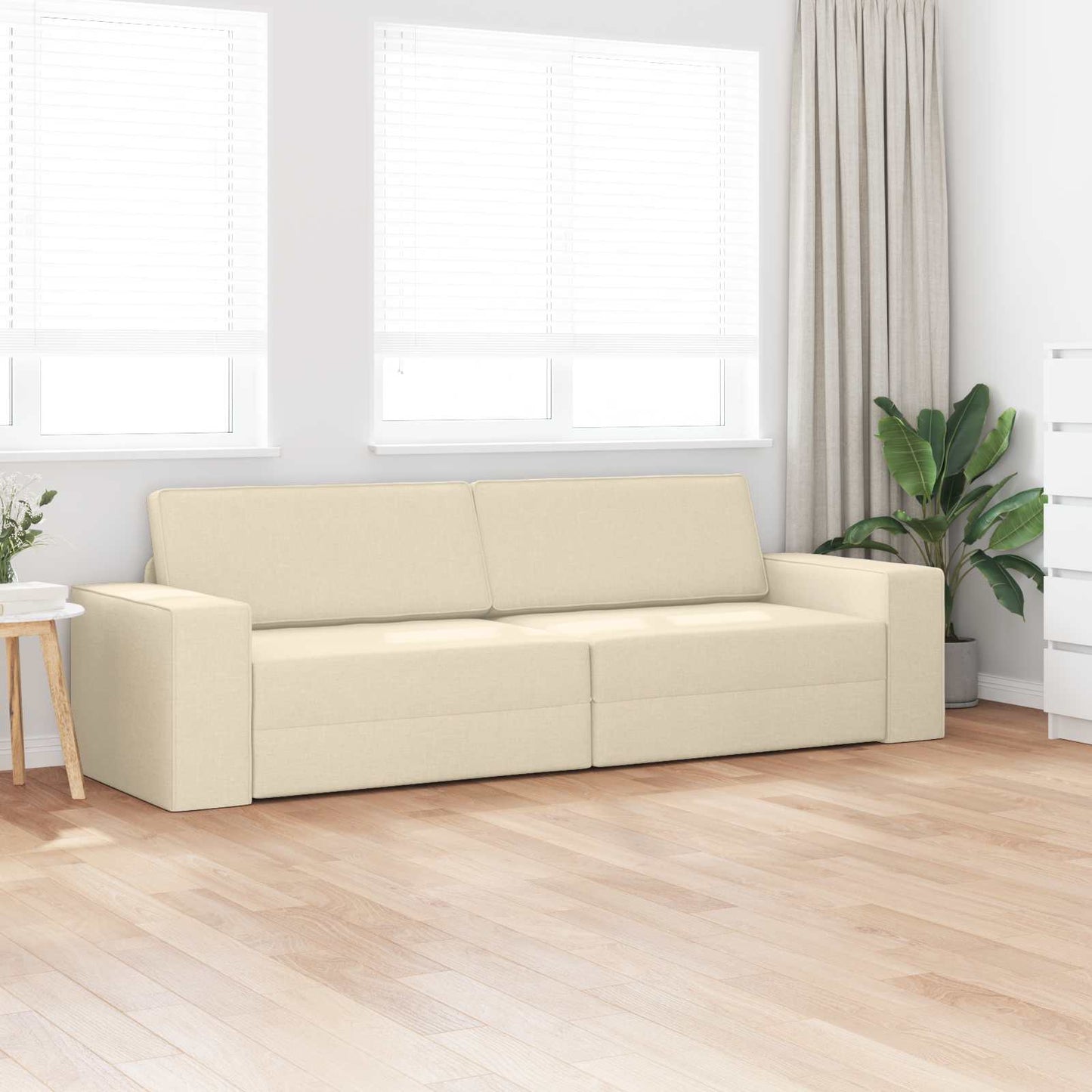 Divano letto 200cm Crema Tessuto