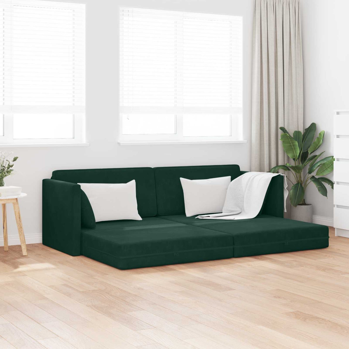 Divano-letto da pavimento 200cm Verde Scuro Velluto