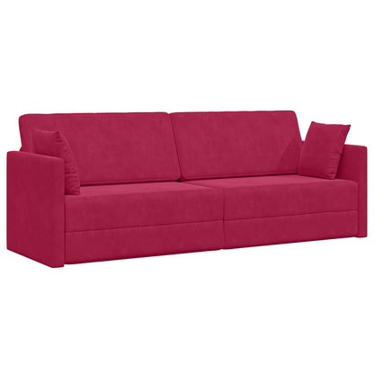 Divano-letto da pavimento 200cm Rosso Vino Velluto