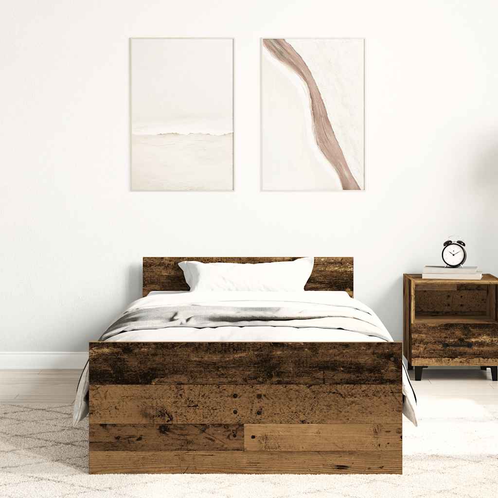 Giroletto senza Materasso Legno Antico 90x190cm in Truciolato