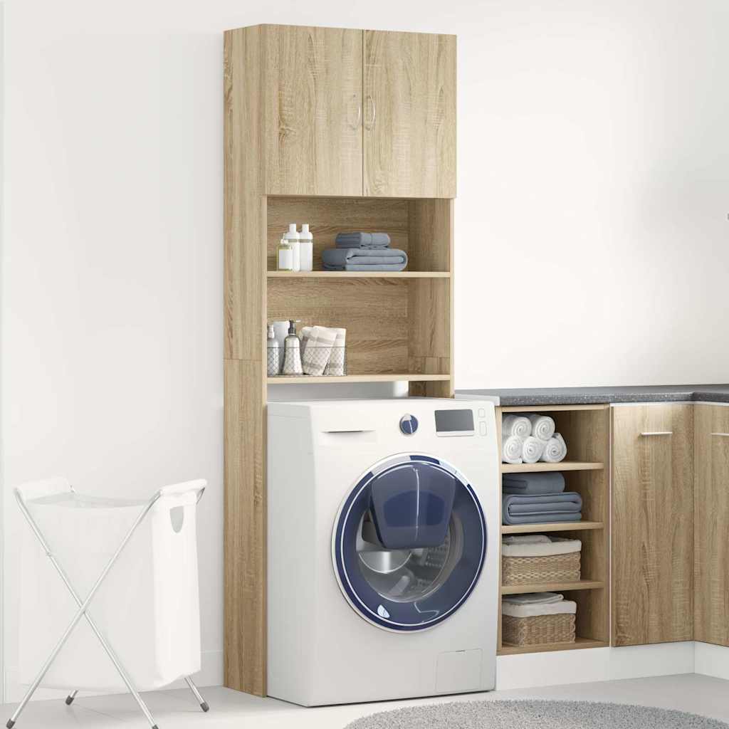 Mobile Lavatrice Rovere Sonoma 64x24x190 cm in Truciolato
