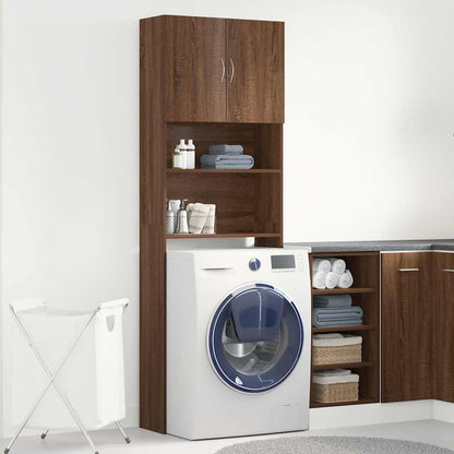 Mobile Lavatrice Rovere Marrone 64x24x190 cm Legno Multistrato
