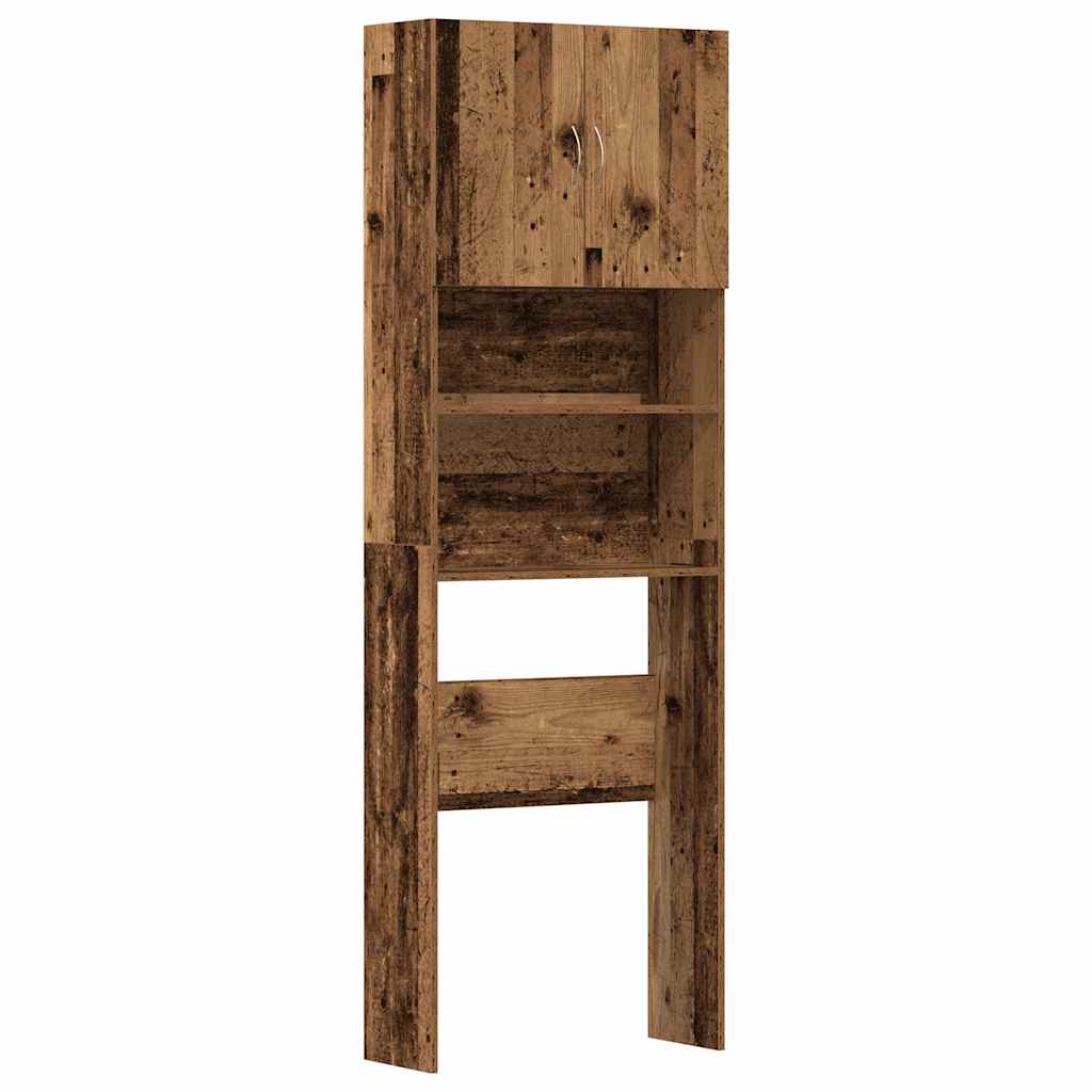 Mobile Lavatrice Legno Antico 64x24x190 cm in Legno Multistrato