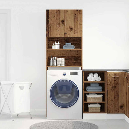 Mobile Lavatrice Legno Antico 64x24x190 cm in Legno Multistrato