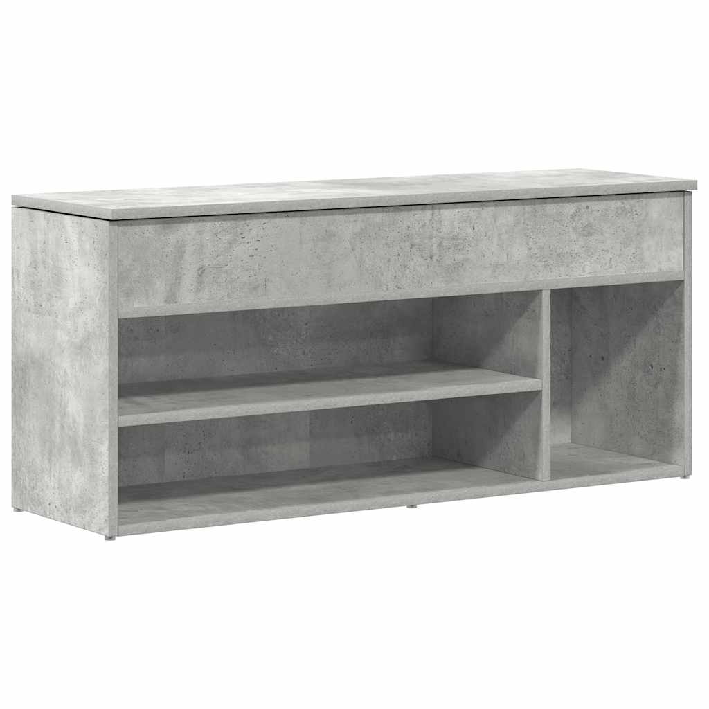 Scarpiera Grigio Cemento 102x30,5x45 cm in Legno Multistrato