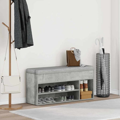 Scarpiera Grigio Cemento 102x30,5x45 cm in Legno Multistrato