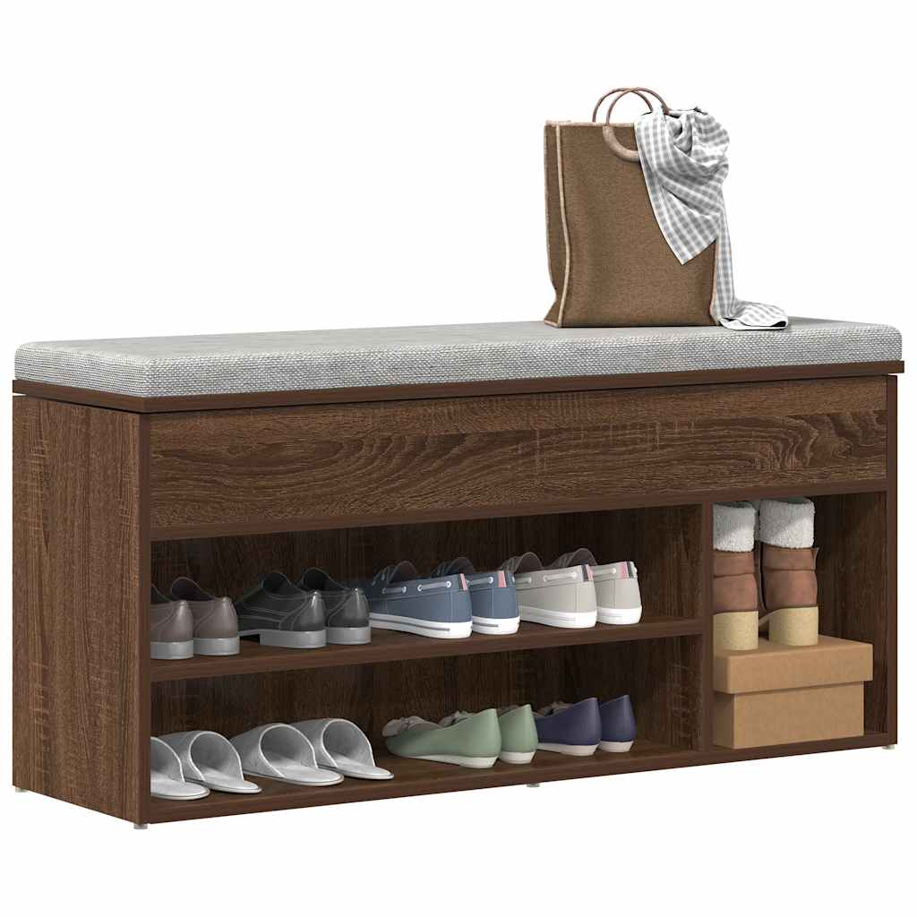 Scarpiera Rovere Marrone 102x30,5x45 cm in Legno Multistrato