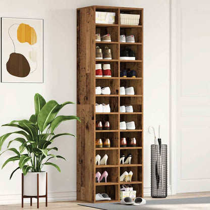 Scarpiera Legno Antico 54x34x183 cm in Legno Multistrato