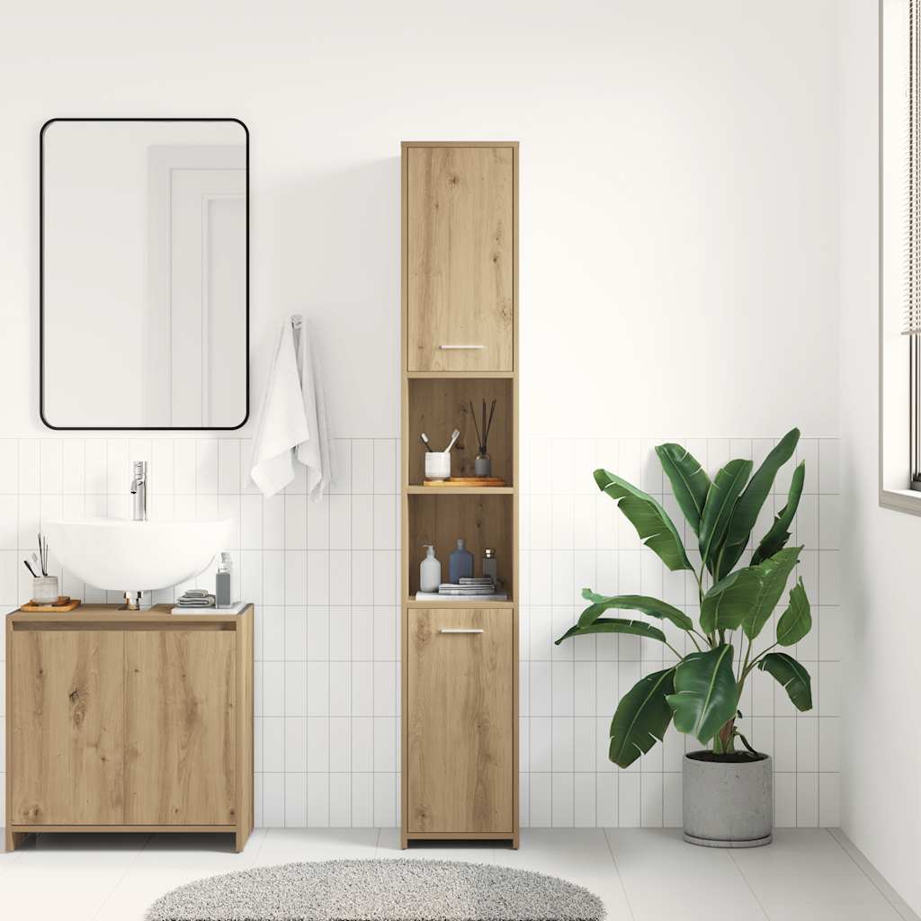 Mobile da Bagno Rovere Artigianale 30x30x183,5 cm in tecnico