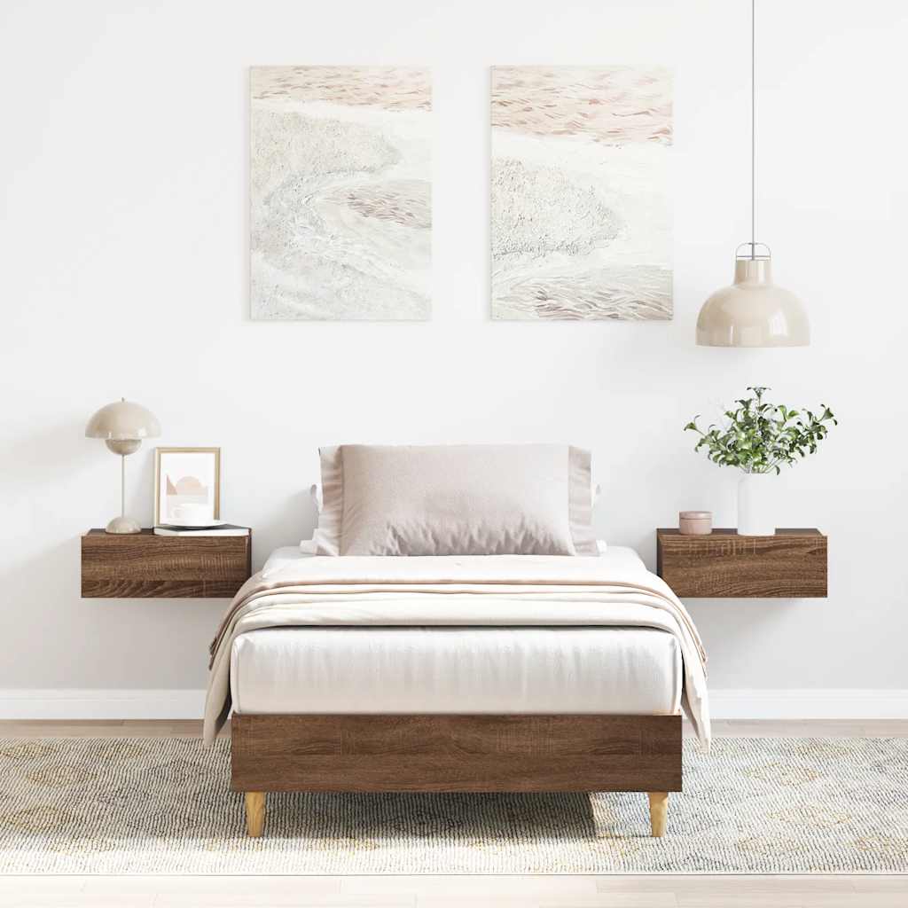 Giroletto senza Materasso Rovere Marrone 90x200cm in Truciolato