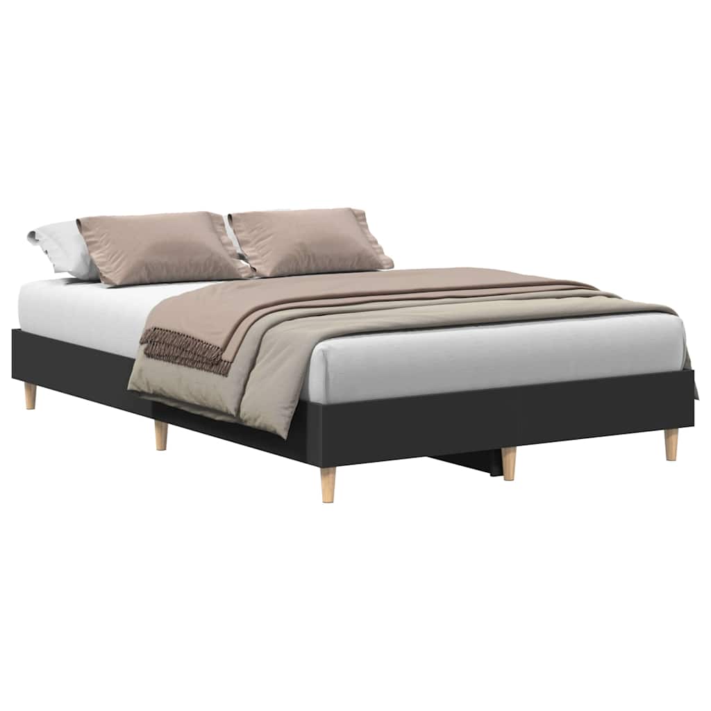 Giroletto senza Materasso Nero 140x190 cm in Legno Multistrato