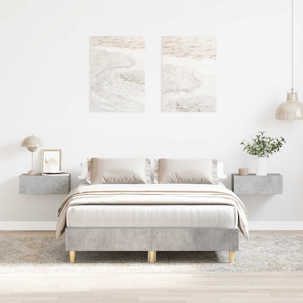 Giroletto senza Materasso Grigio Cemento 140x190 cm Truciolato