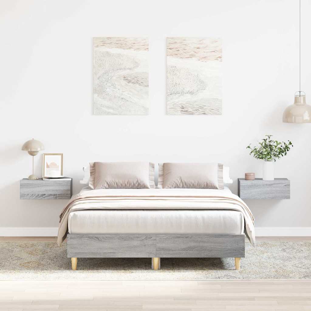 Giroletto senza Materasso Grigio Sonoma 140x190cm in Truciolato