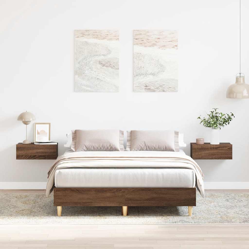 Giroletto senza Materasso Rovere Marrone 140x190 cm Truciolato