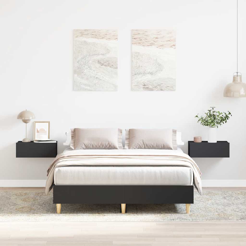 Giroletto senza Materasso Nero 120x190 cm in Legno Multistrato