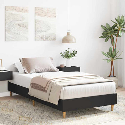 Giroletto senza Materasso Nero 90x190 cm in Legno Multistrato