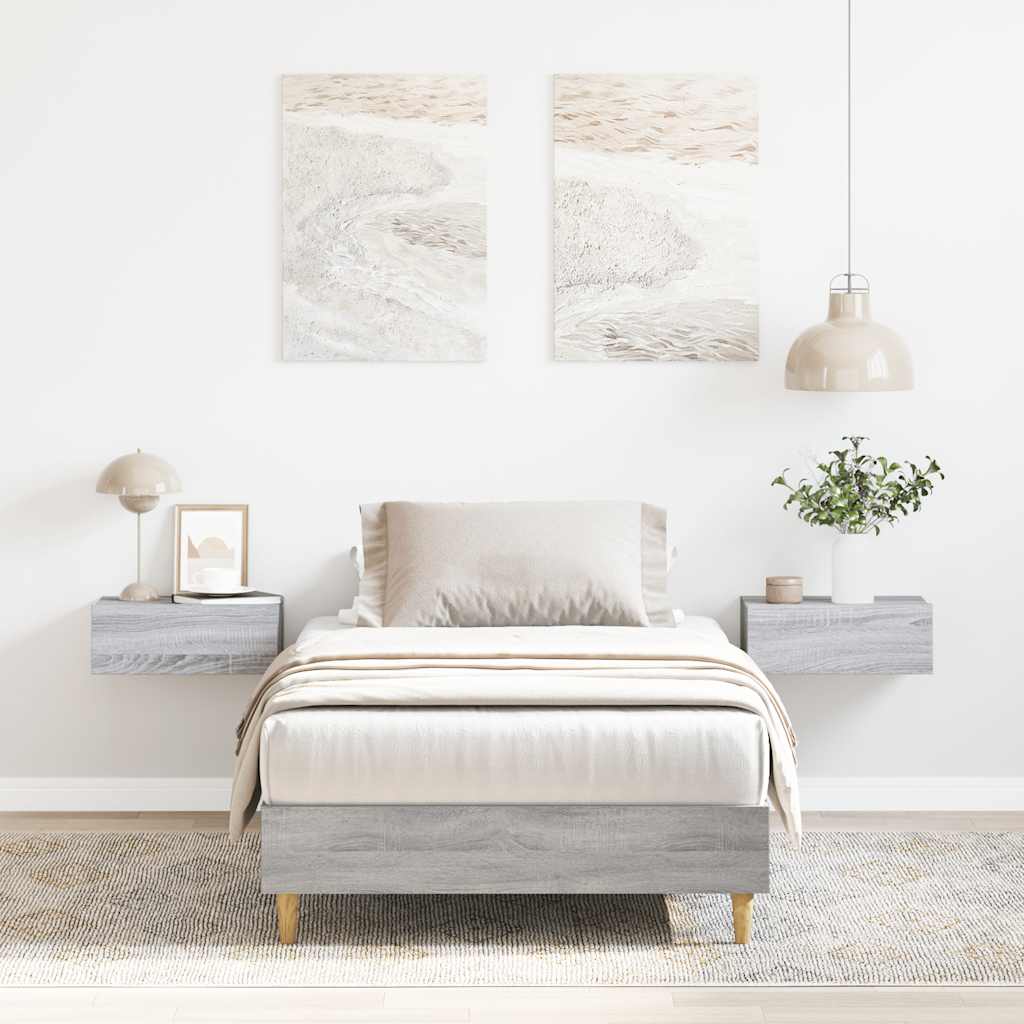 Giroletto senza Materasso Grigio Sonoma 90x190 cm in Truciolato
