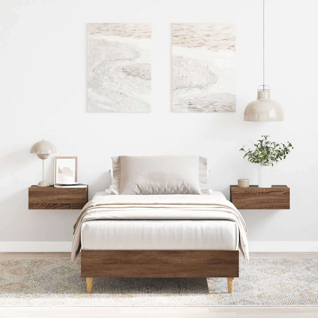 Giroletto senza Materasso Rovere Marrone 75x190cm in Truciolato