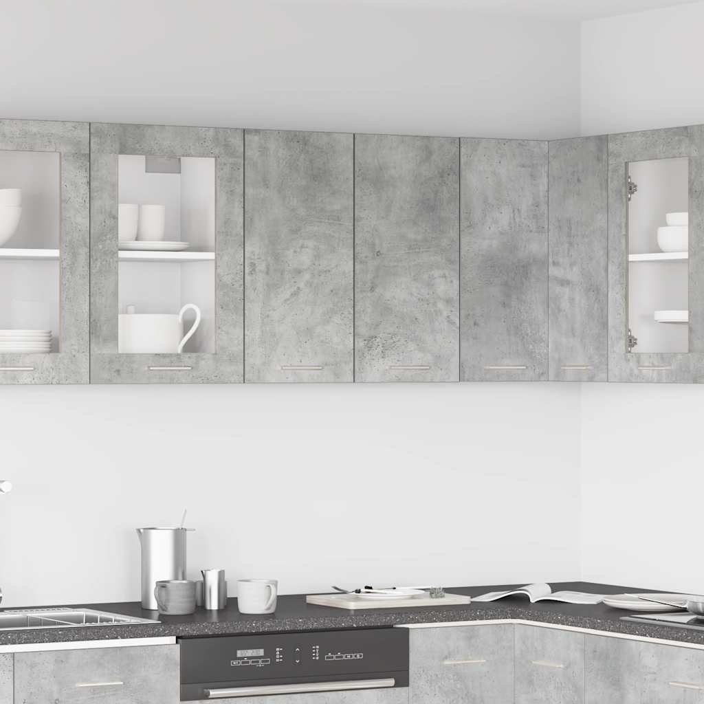 Pensile da Cucina Grigio Cemento 60x31x60 cm Legno Multistrato