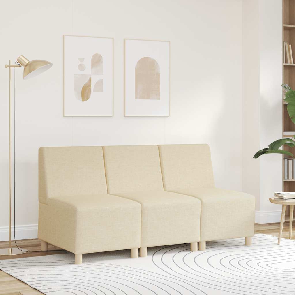 Divano Sedia Crema 55 cm in Tessuto
