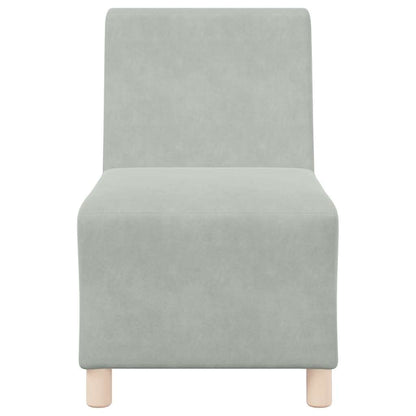 Divano Sedia Grigio Chiaro 55 cm Velluto