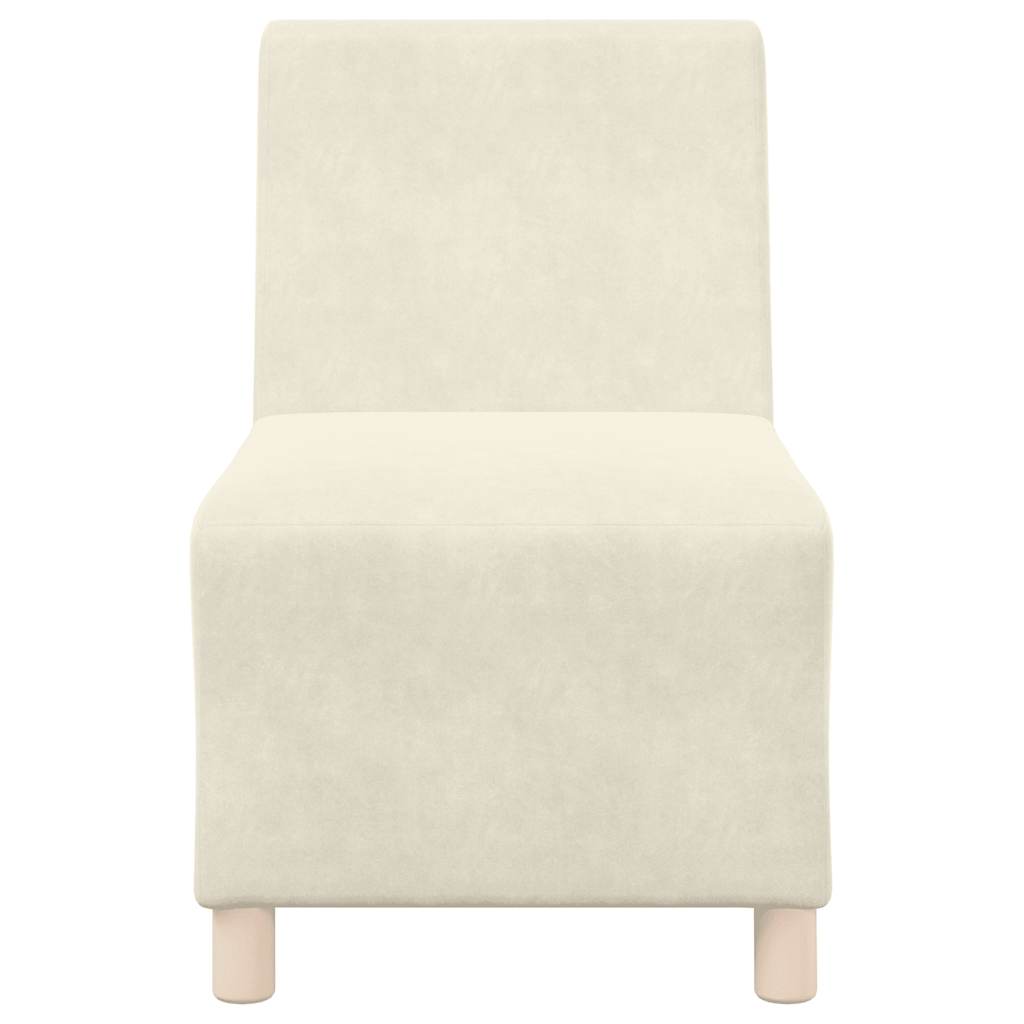 Divano Sedia Crema 55 cm Velluto
