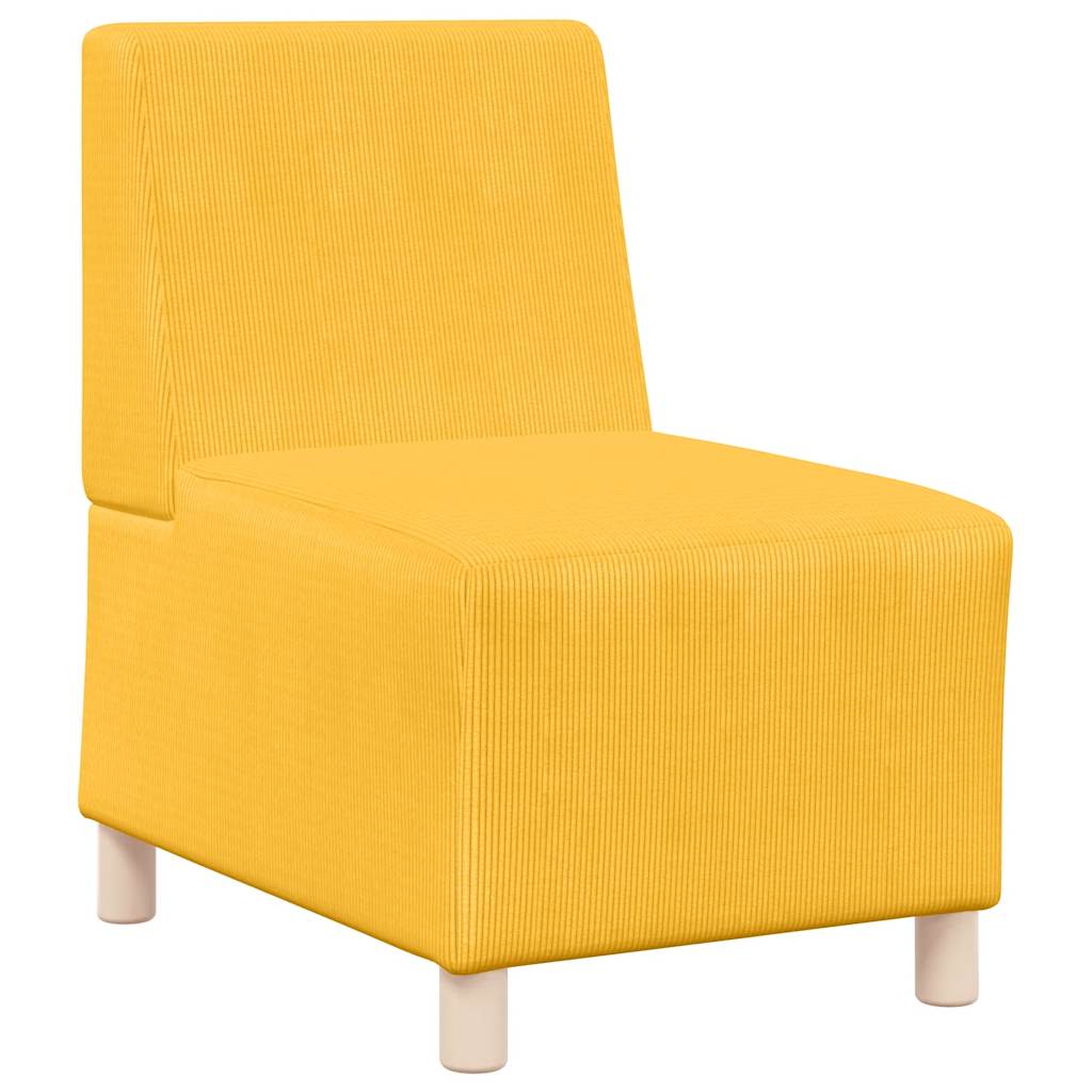 Divano Sedia Giallo Chiaro 55 cm in Tessuto di Velluto a Coste