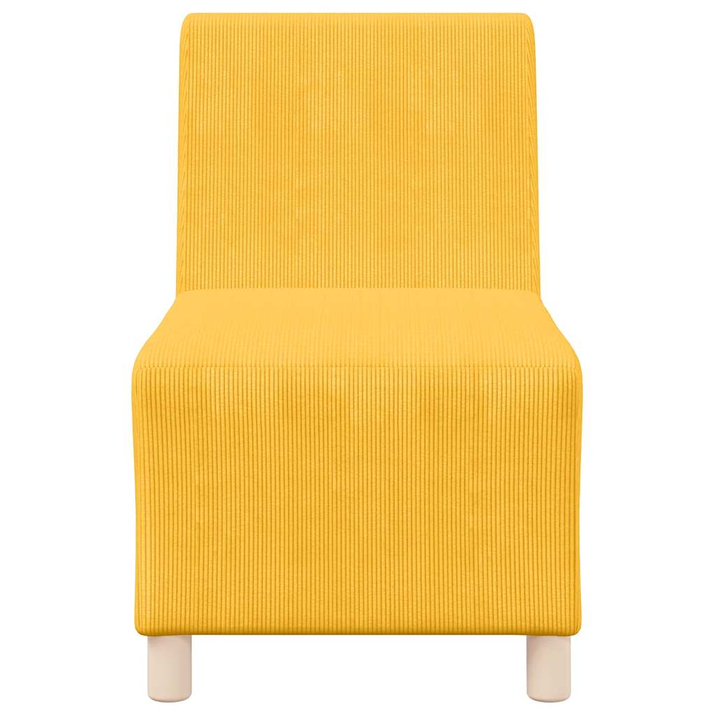 Divano Sedia Giallo Chiaro 55 cm in Tessuto di Velluto a Coste