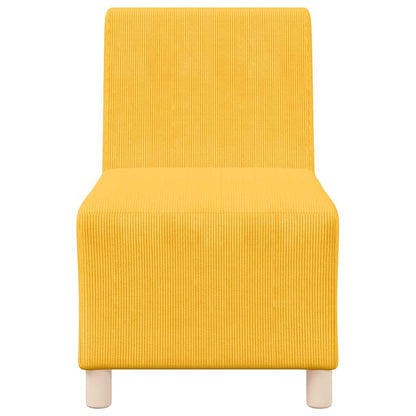 Divano Sedia Giallo Chiaro 55 cm in Tessuto di Velluto a Coste