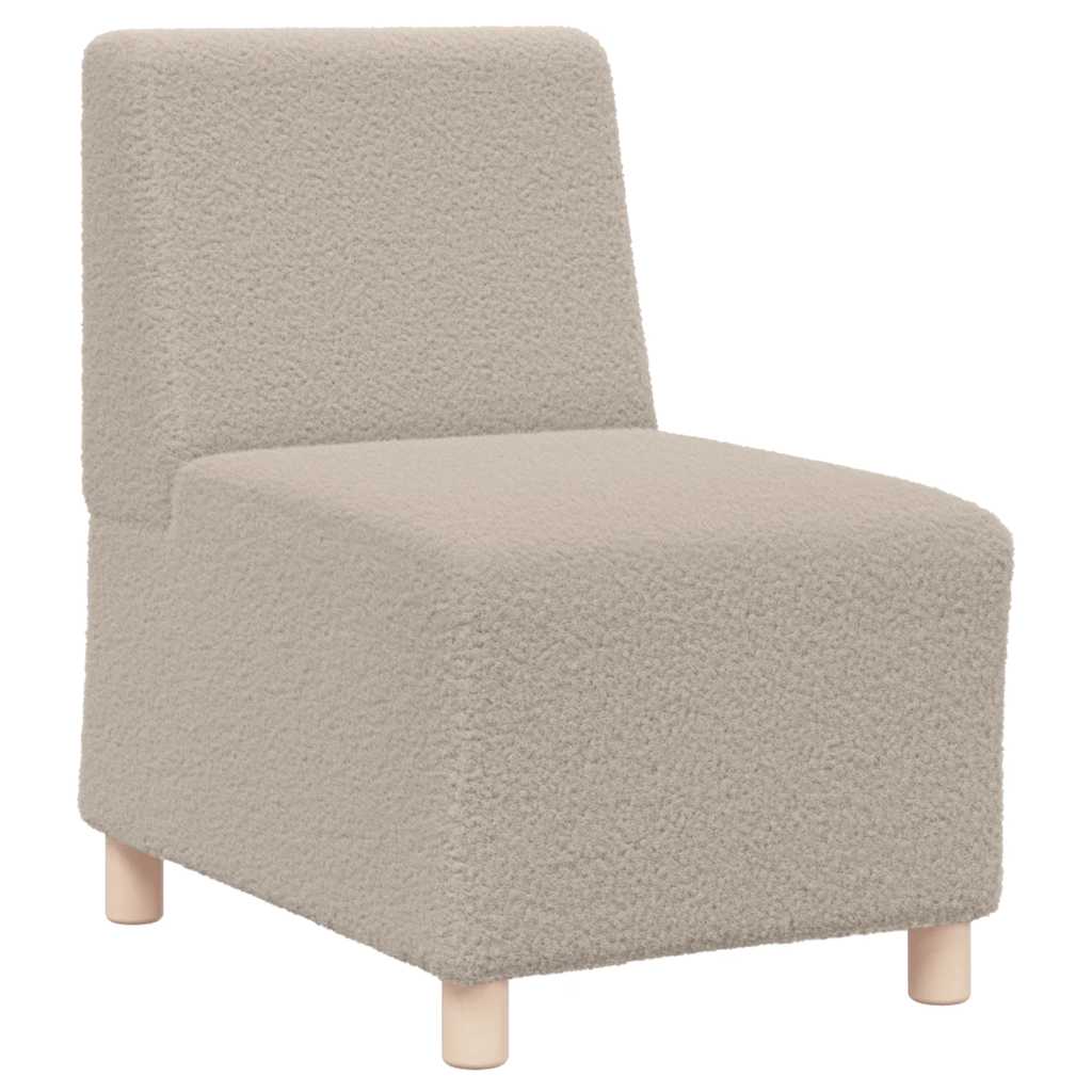 Divano Sedia Grigio Chiaro 55cm Tessuto Riccio Simile alla Lana