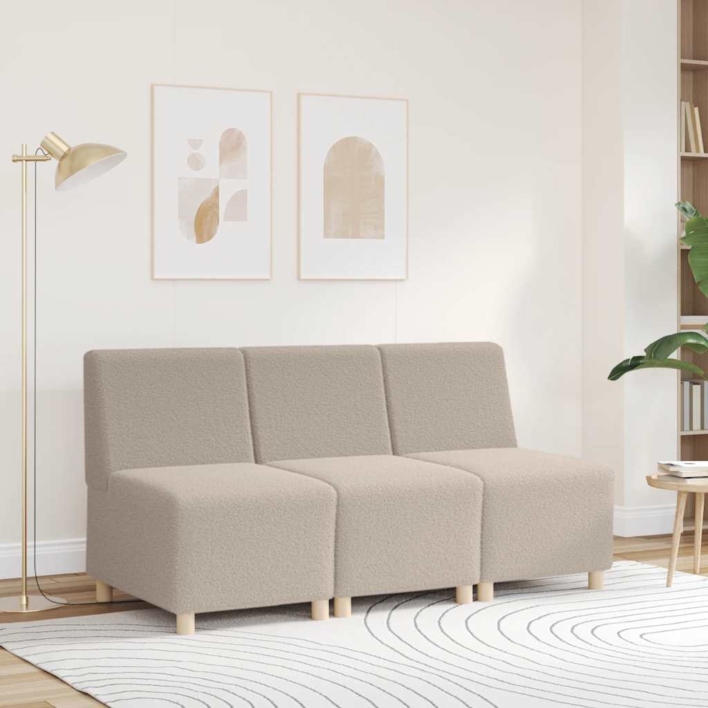 Divano Sedia Grigio Chiaro 55cm Tessuto Riccio Simile alla Lana