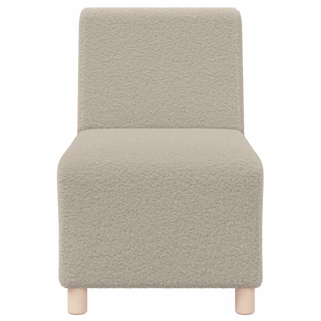 Divano Sedia Grigio Chiaro 55cm Tessuto Riccio Simile alla Lana